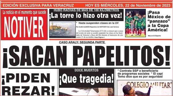 LA PORTADA - MIÉRCOLES, 22 DE NOVIEMBRE 2023
