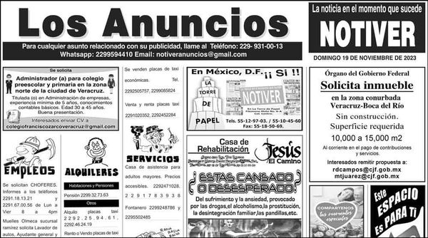 ...LOS ANUNCIOS, AVISOS Y DEMÁS! - DOMINGO, 19 DE NOVIEMBRE 2023