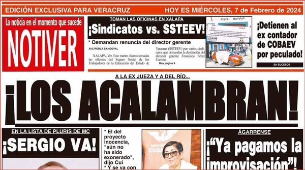 LA PORTADA - MIÉRCOLES 7 DE FEBRERO 2024