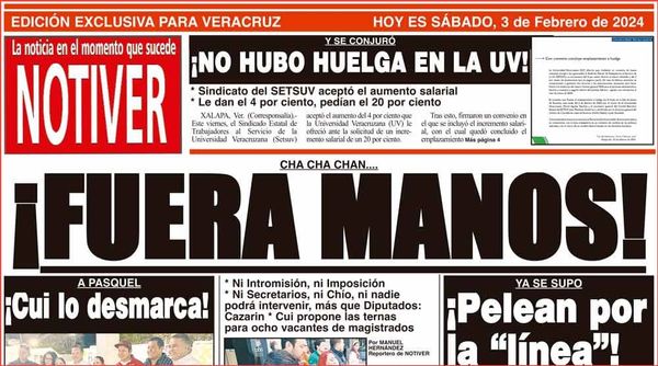 LA PORTADA - SÁBADO 3 DE FEBRERO 2024