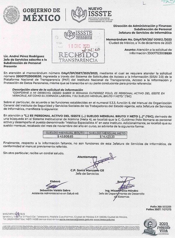 ¡CACHAN A ROMANA! - |* COBRA EN ISSTE, IMSS Y SESVER