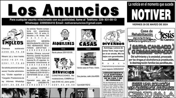 ...LOS ANUNCIOS, AVISOS Y DEMÁS! - VIERNES, 29 DE MARZO 2024