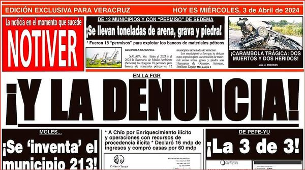 LA PORTADA - MIÉRCOLES 3 DE ABRIL 2024