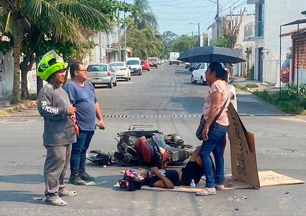 ¡TRANCAZO DE TAXI Y “JINETE DE ACERO”!