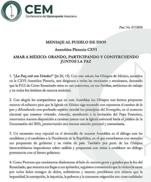 ¡NO QUIEREN MANIPULACIÓN! - *Obispos en Contra del Uso Electoral de los Programas Sociales