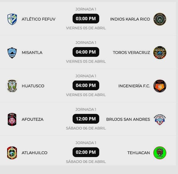 ¡LISTO EL ARRANQUE DEL SEGUNDO TORNEO, ESTE VIERNES! - *Real Córdoba y Atlahuilco FC los últimos en incorporarse