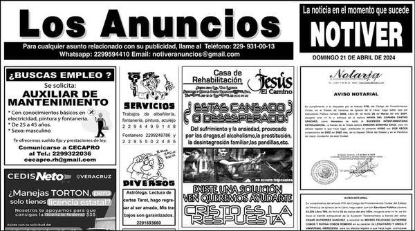 ...LOS ANUNCIOS, AVISOS Y DEMÁS! - DOMINGO, 21 DE ABRIL 2024