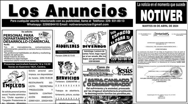 ...LOS ANUNCIOS, AVISOS Y DEMÁS! - MARTES, 9 DE ABRIL 2024