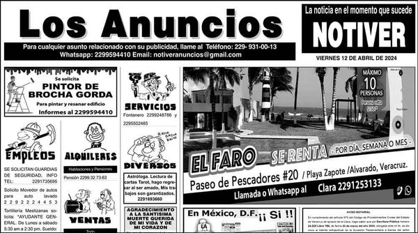 ...LOS ANUNCIOS, AVISOS Y DEMÁS! - VIERNES, 12 DE ABRIL 2024