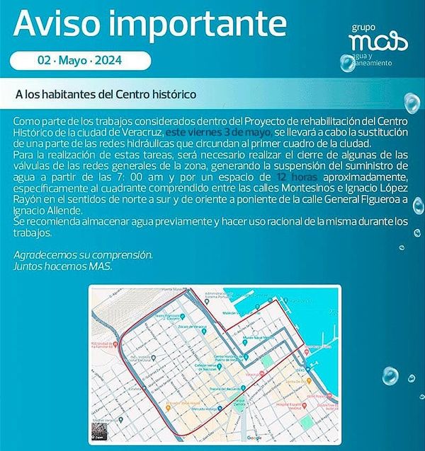 ¡DOCE HORAS SIN AGUA! - *A PARTIR DE LAS 7 DE LA MAÑANA