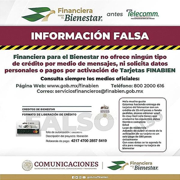 ¡ALERTA FINANCIERA PARA EL BIENESTAR VERACRUZ SOBRE FRAUDE CON CRÉDITOS A FONDO PERDIDO!
