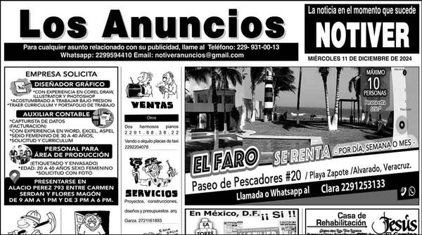...LOS ANUNCIOS, AVISOS Y DEMÁS! - MIÉRCOLES, 11 DE DICIEMBRE 2024