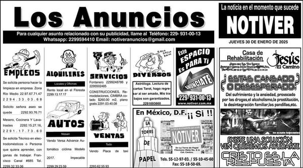 ...LOS ANUNCIOS, AVISOS Y DEMÁS! - JUEVES, 30 DE ENERO 2025