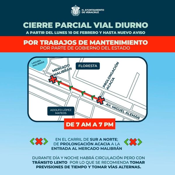 ¡CIERRAN VIALIDADES POR OBRAS!