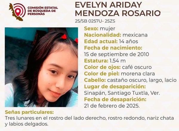 ¡EVELYN DE 14 AÑOS, DESAPARECIÓ EN SANTIAGO TUXTLA!