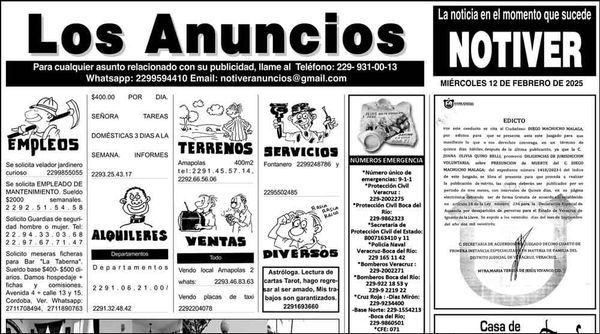 ...LOS ANUNCIOS, AVISOS Y DEMÁS! - MIÉRCOLES, 12 DE FEBRERO 2025