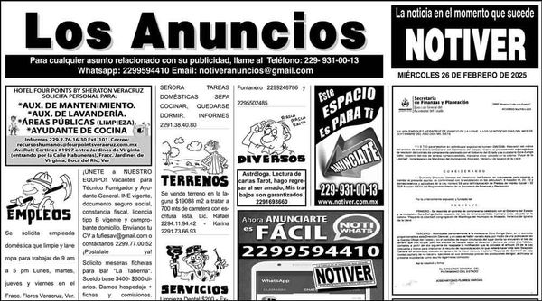 ...LOS ANUNCIOS, AVISOS Y DEMÁS! - MIÉRCOLES, 26 DE FEBRERO 2025