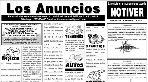 ...LOS ANUNCIOS, AVISOS Y DEMÁS! - VIERNES, 28 DE FEBRERO 2025