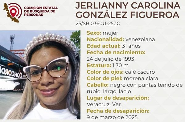 ¡DESAPARECE JOVEN VENEZOLANA EN VERACRUZ!