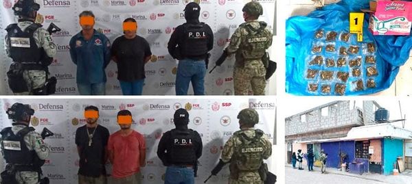 ¡CAEN CUATRO EN CATEO POR NARCOMENUDEO! - LOS DETIENEN EN UNA VIVIENDA DE PASO DEL TORO