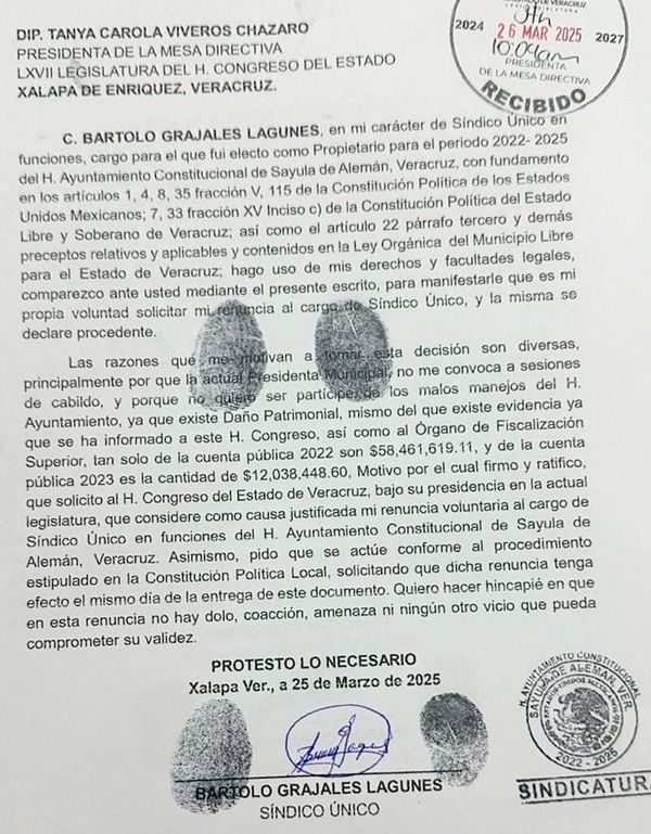 ¡RENUNCIA TODO EL CABILDO! - *Hasta los suplentes firman y otros con huella