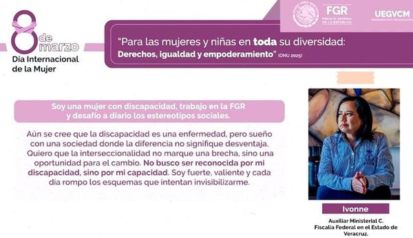 ¡RECONOCEN A IVONNE PLATA! - *Fiscalía Federal en Veracruz