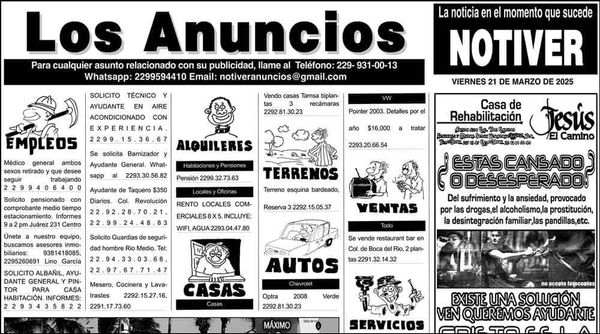 ...LOS ANUNCIOS, AVISOS Y DEMÁS! - VIERNES, 21 DE MARZO 2025