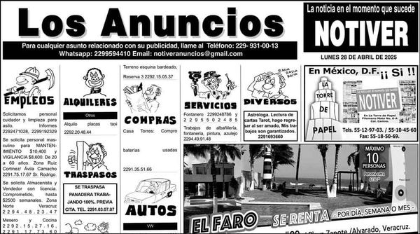 ...LOS ANUNCIOS, AVISOS Y DEMÁS! - LUNES, 28 DE ABRIL 2025