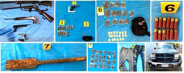¡GOLPE AL CRIMEN EN  PUENTE NACIONAL! - EN UN CATEO ASEGURAN ARMAS LARGAS Y CORTAS, MARIHUANA Y UNA CAMIONETA