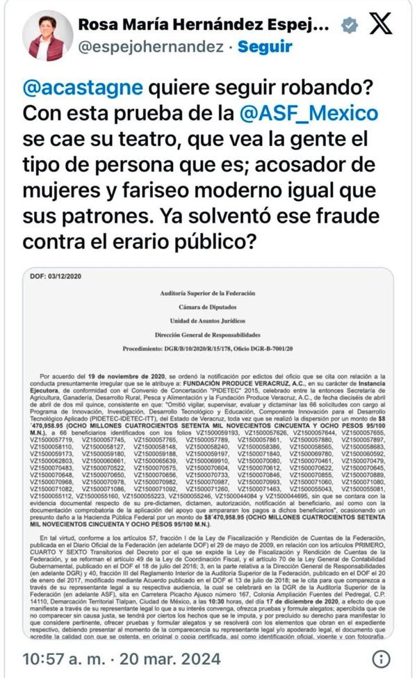 ¡CASTAGNÉ DEMANDA A ROSA!