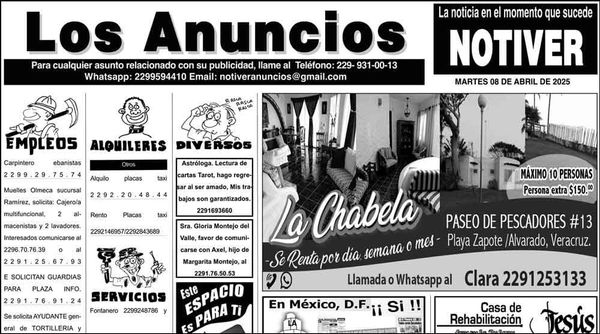 ...LOS ANUNCIOS, AVISOS Y DEMÁS! - MARTES, 8 DE ABRIL 2025
