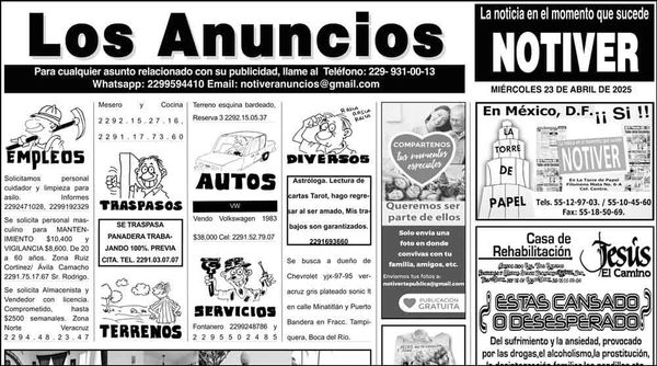 ...LOS ANUNCIOS, AVISOS Y DEMÁS! - MIÉRCOLES, 23 DE ABRIL 2025