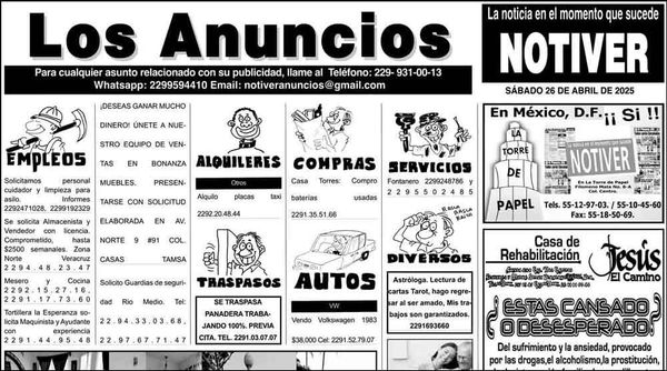 ...LOS ANUNCIOS, AVISOS Y DEMÁS! - SÁBADO, 26 DE ABRIL 2025