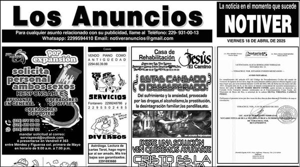 ...LOS ANUNCIOS, AVISOS Y DEMÁS! - VIERNES, 18 DE ABRIL 2025