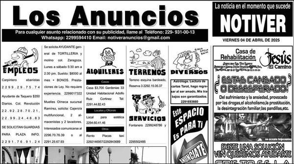 ...LOS ANUNCIOS, AVISOS Y DEMÁS! - VIERNES, 4 DE ABRIL 2025