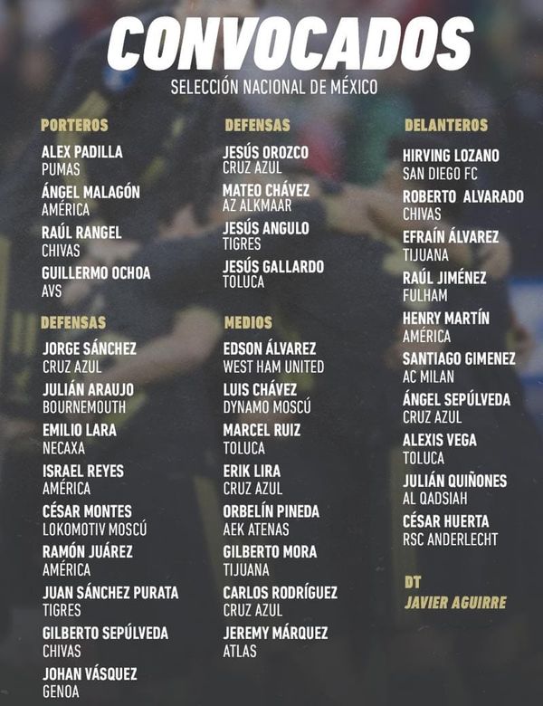 ¡EL “VASCO” CONVOCA A 35 PARA EL TRICOLOR!