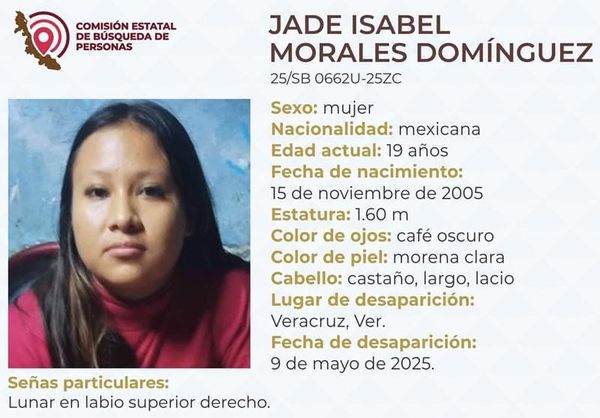 ¡LA JOVEN JADE ISABEL DESAPARECIÓ EN EL PUERTO DE VERACRUZ!
