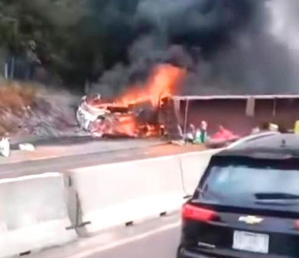 ¡ARDE TRÁILER CARGADO CON ALIMENTO PARA MASCOTAS!