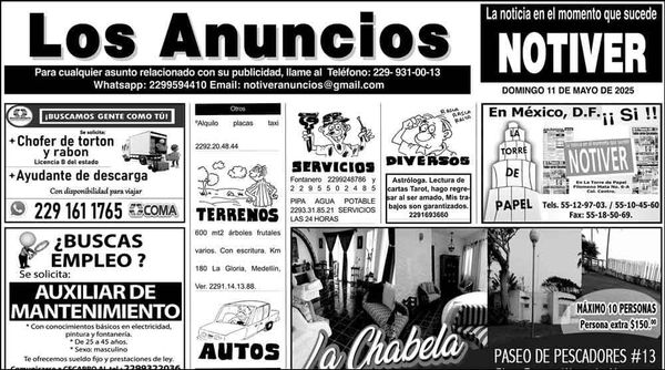 ...LOS ANUNCIOS, AVISOS Y DEMÁS! - DOMINGO, 11 DE MAYO 2025