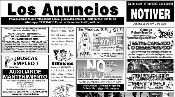 ...LOS ANUNCIOS, AVISOS Y DEMÁS! - JUEVES, 8 DE MAYO 2025