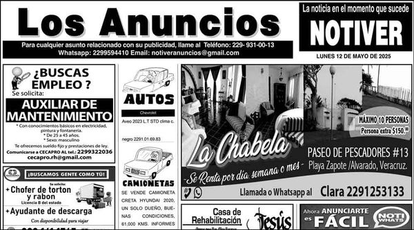 ...LOS ANUNCIOS, AVISOS Y DEMÁS! - LUNES, 12 DE MAYO 2025