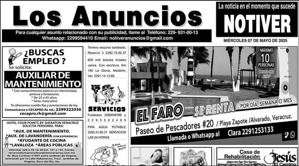 ...LOS ANUNCIOS, AVISOS Y DEMÁS! - MIÉRCOLES, 7 DE MAYO 2025