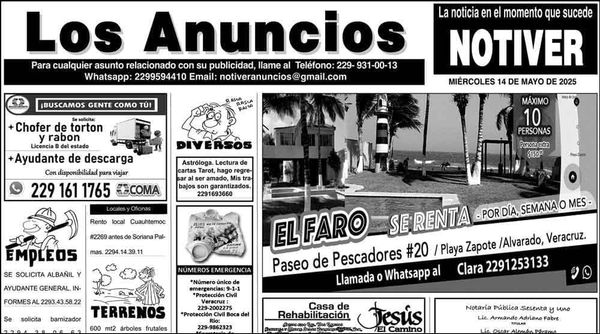 ...LOS ANUNCIOS, AVISOS Y DEMÁS! - MIÉRCOLES, 14 DE MAYO 2025