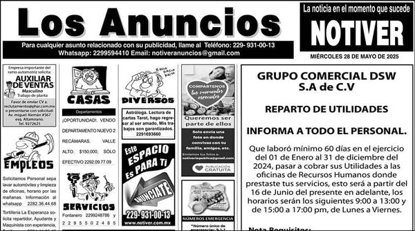 ...LOS ANUNCIOS, AVISOS Y DEMÁS! - MIÉRCOLES, 28 DE MAYO 2025