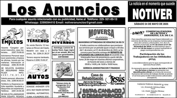 ...LOS ANUNCIOS, AVISOS Y DEMÁS! - SÁBADO, 24 DE MAYO 2025