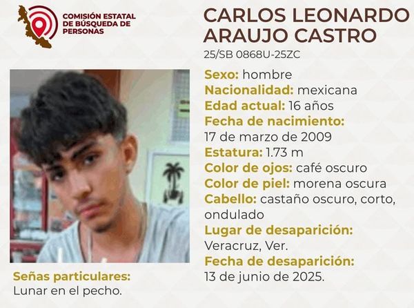 ¡DESAPARECE CARLOS LEONARDO DE 16 AÑOS!
