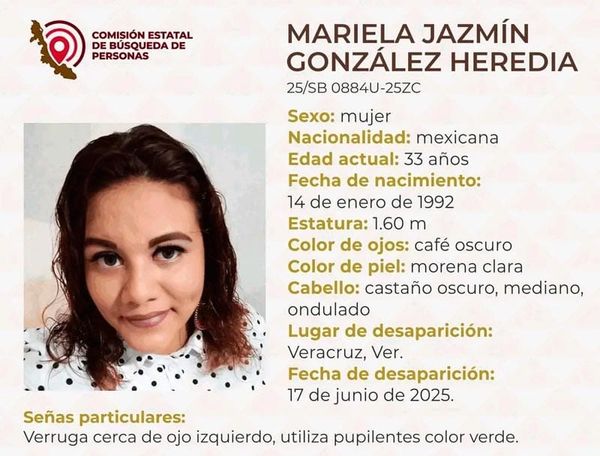 ¡MARIELA JAZMÍN DESAPARECIÓ EN EL PUERTO DE VERACRUZ!