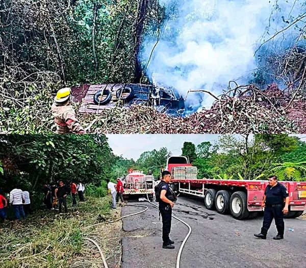 ¡CAYÓ TORTÓN EN BARRANCO Y SE INCENDIÓ!