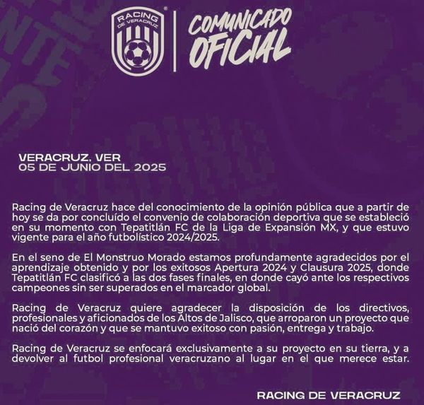 ¡RACING NO PODRÁ TRAER AL TEPATITLÁN A VERACRUZ!