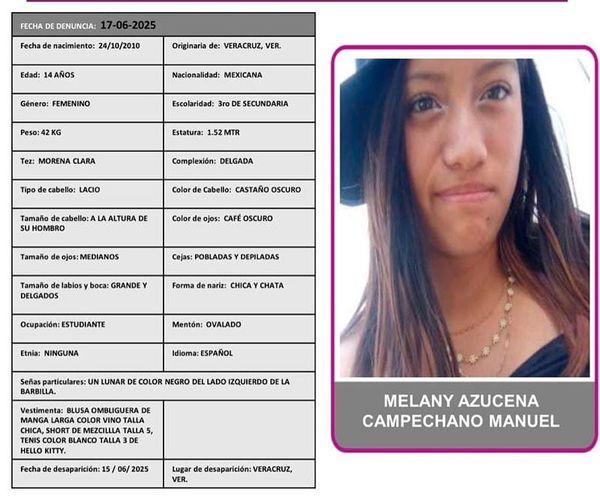 ¡DESAPARECE MELANY AZUCENA DE 14 AÑOS!